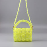 Sac à dîner tissé créatif en acrylique multicolore, portable, décontracté, avec perles, assorti à tout